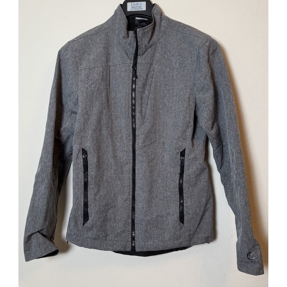 Champion Softshell Gray Jacket Women's Small Full Zip Pockets Outdoor Casual